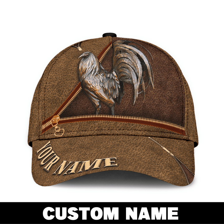 PREMIUM ROOSTER LEATHER PATTERN 1 FOR ROOSTER LOVERS PERSONALIZED CAP