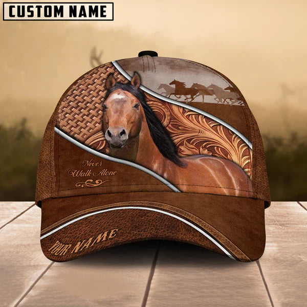 Joycorners American Quarter Horse Never Walk Alone Custom Name 3D Classic Cap
