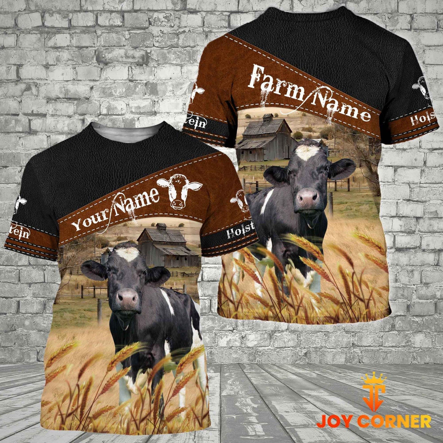 Joycorners Holstein On Farms Custom Name Printed 3D Black Hoodie