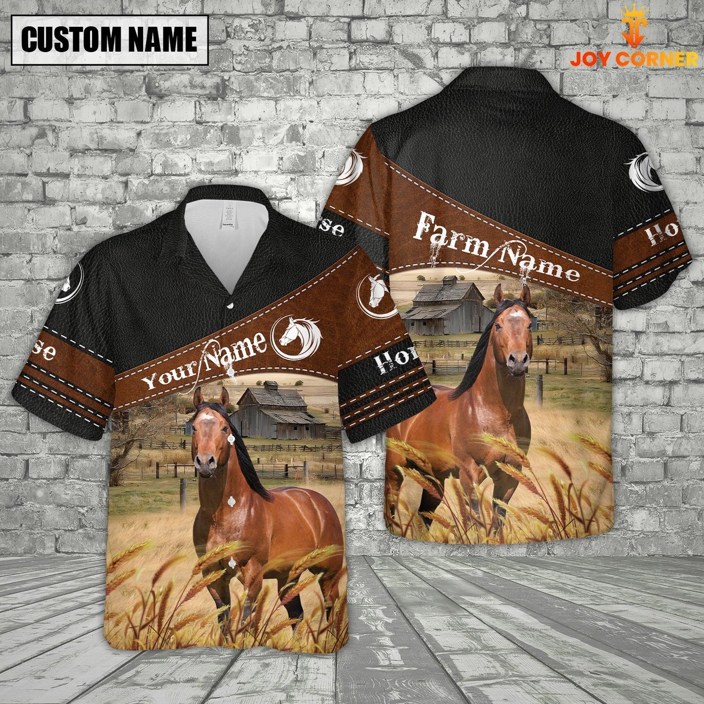 Joycorners Horse On Farms Custom Name Printed 3D Black Hoodie