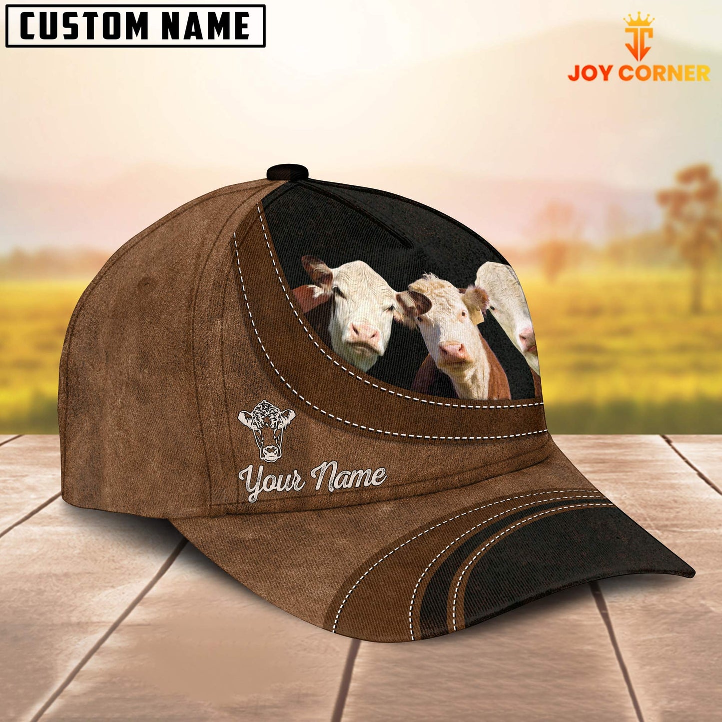 Joycorners Hereford Happiness Customized Name Cap