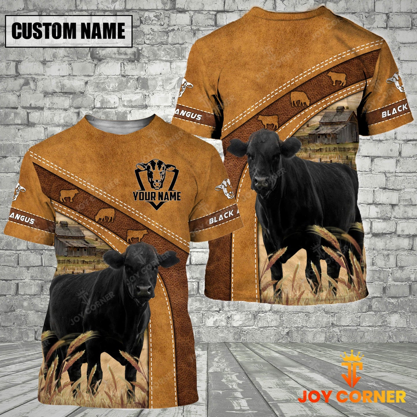 Joycorners Personalized Name Farm Black Angus Cattle Hoodie TT2