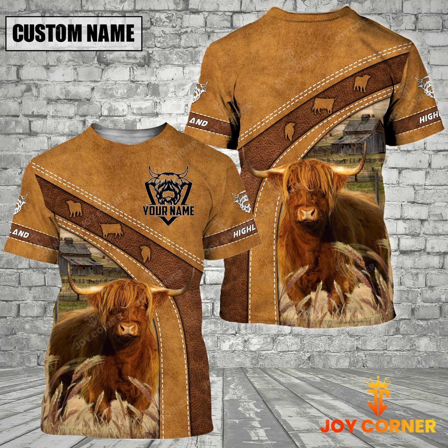Joycorners Personalized Name Farm Highland Cattle Hoodie TT1