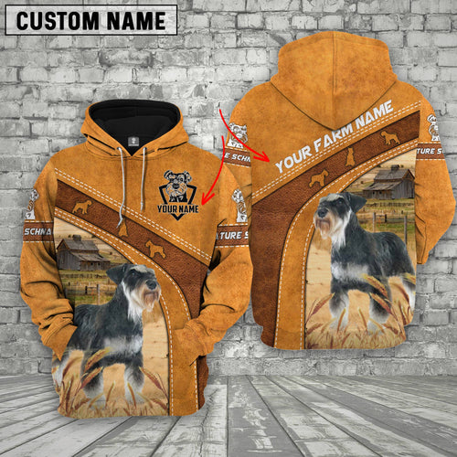 Joycorners Miniature Schnauzer Races Custom Name Printed 3D Hoodie