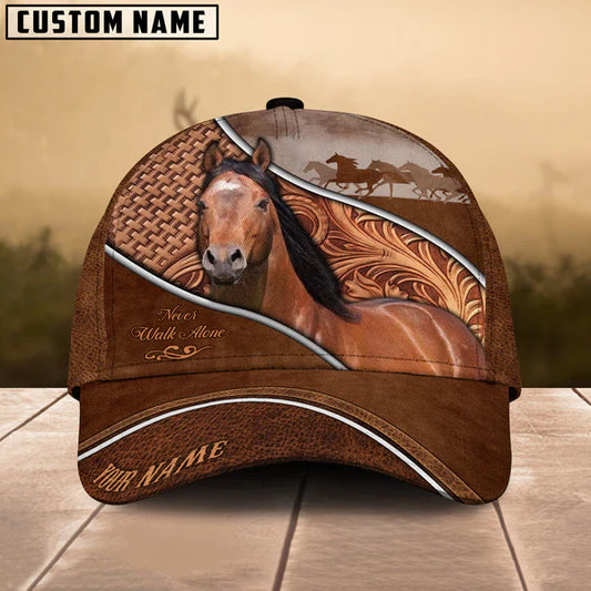 Joycorners American Quarter Horse Never Walk Alone Custom Name 3D Classic Cap