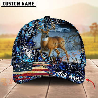 Joycorners America Hunting Deer Crack Camo Pattern Multicolor Option Personalized Cap