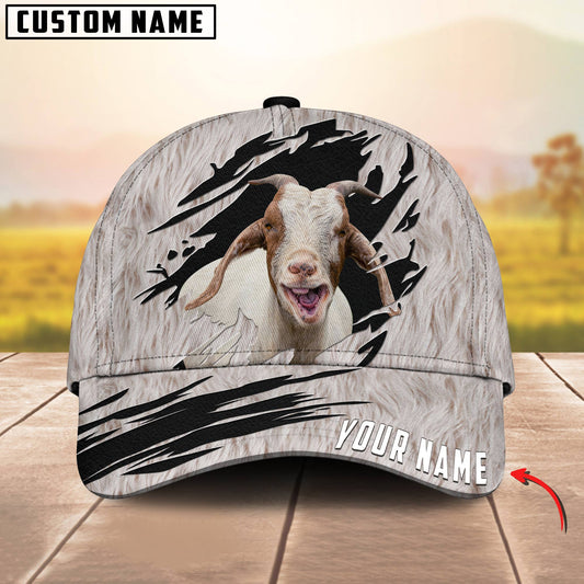 Joycorners Customized Name Goat Leather Pattern 3D Classic Cap