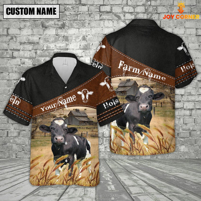 Joycorners Holstein On Farms Custom Name Printed 3D Black Hoodie