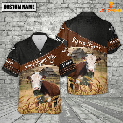 Joycorners Hereford On Farms Custom Name Printed 3D Black Hoodie