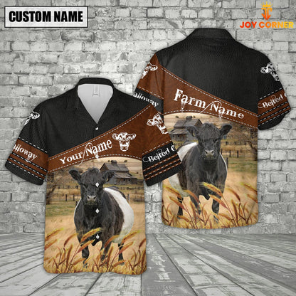 Joycorners Belted Galloway On Farms Custom Name Printed 3D Black Hoodie