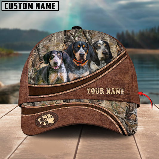 Joycorners Custom Name Coonhounds Hunting Leather Carving Pattern 3D Classic Cap