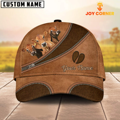 Joycorners Custom Name Jersey Brown Happiness Cap