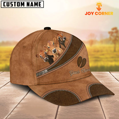 Joycorners Custom Name Jersey Brown Happiness Cap