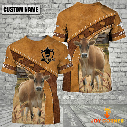 Joycorners Jersey Cow No Horns Custom Name Printed Cattle 3D Hoodie