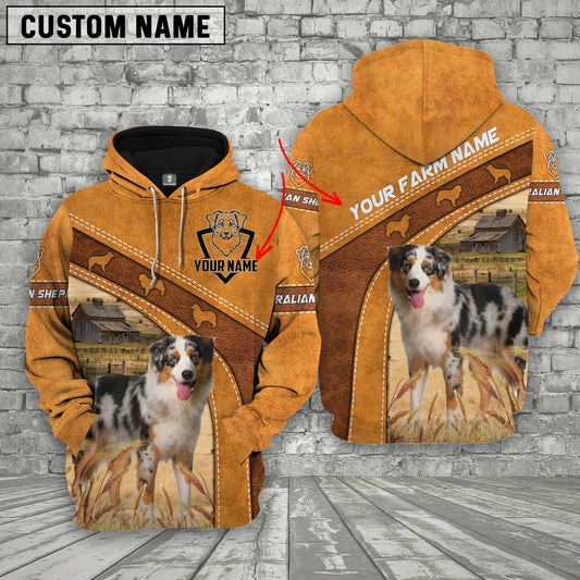 Joycorners Australian Shepherd Races Custom Name Printed 3D Hoodie
