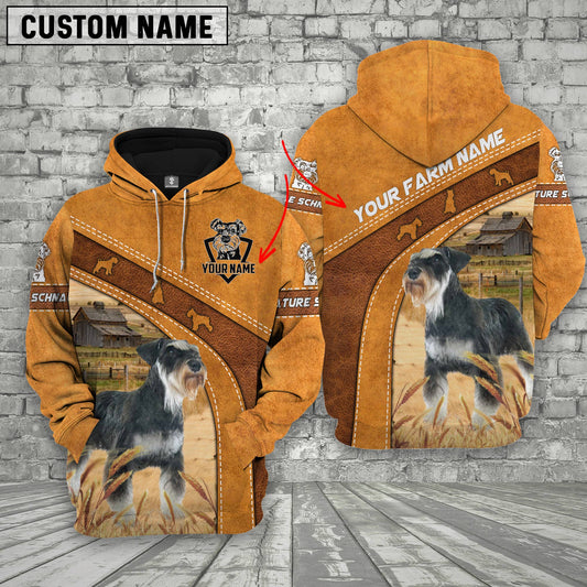 Joycorners Miniature Schnauzer Races Custom Name Printed 3D Hoodie