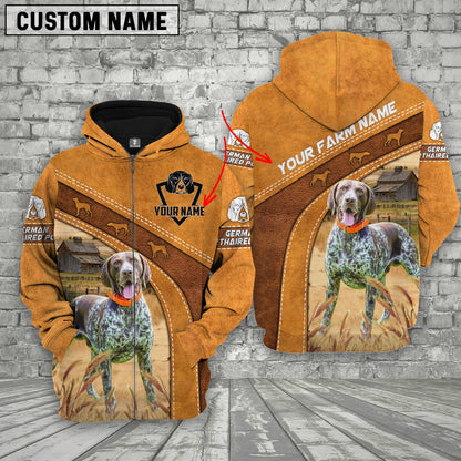 Joycorners German Shorthaired Pointer Custom Name Printed 3D Hoodie